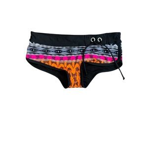 Athleta Black and Pink Patterned Athletic Shorts